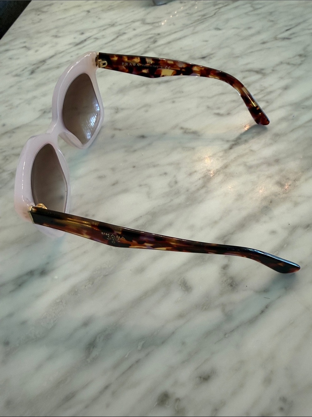Prada Light Pink Cat-Eye Sunglasses with Brown Gradient Lenses - Picture 4 of 6